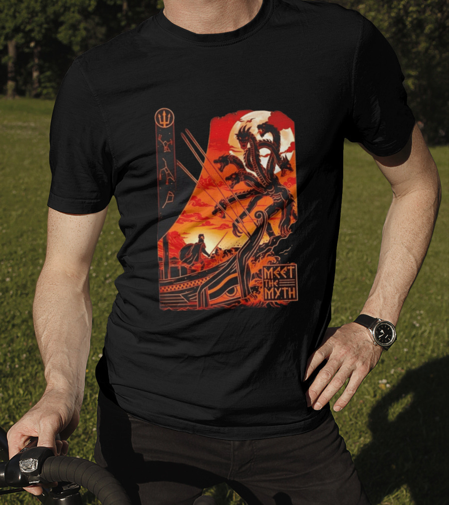 Meet The Myth Hydra Greek Mythology Hercules Dramatic Battle Scene T-Shirt