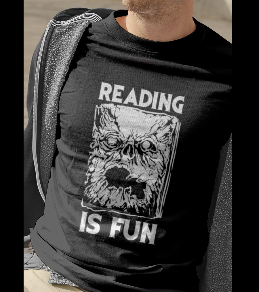 Necronomicon Reading Is Fun Creepy Face T-Shirt