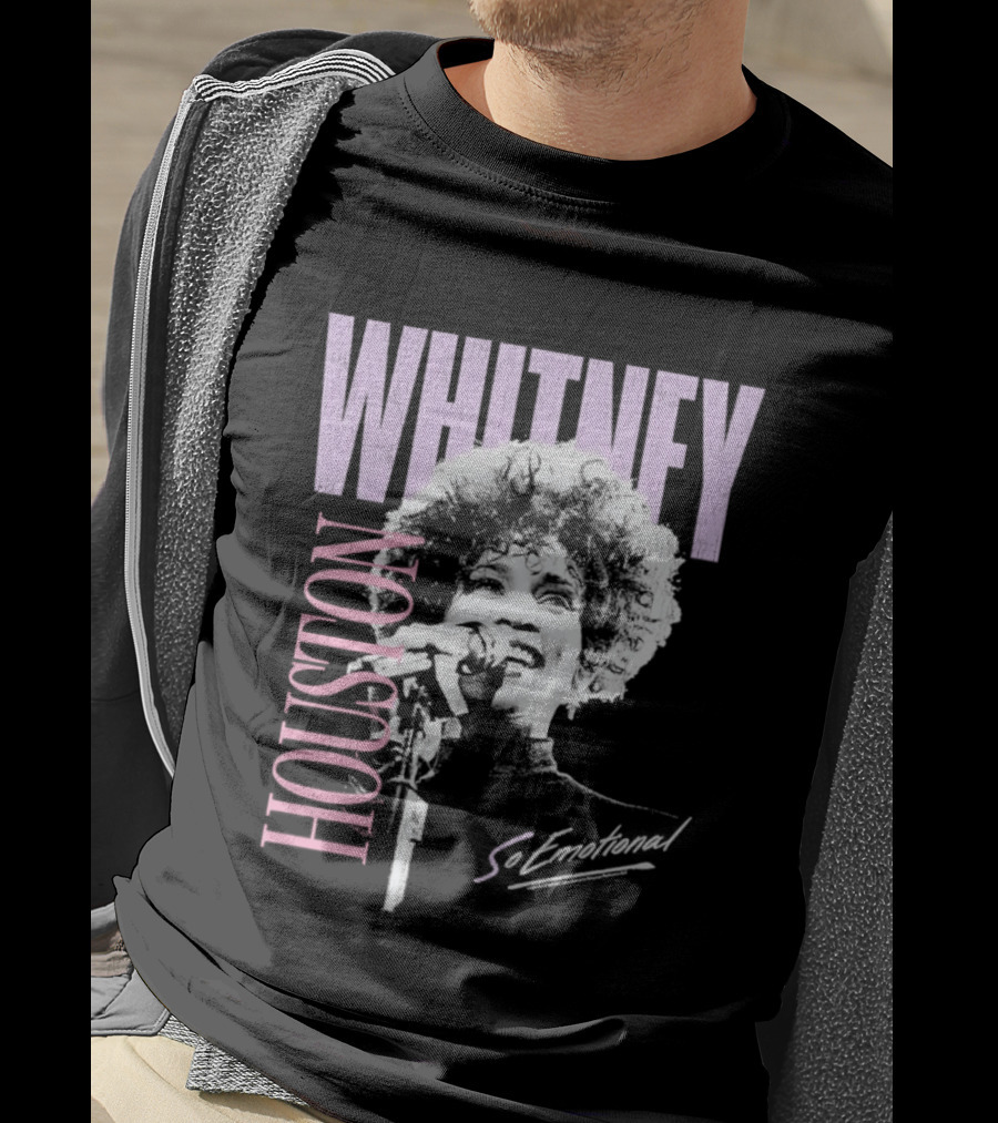 Whitney Houston So Emotional Distressed Vintage Pop Culture 80s T-Shirt