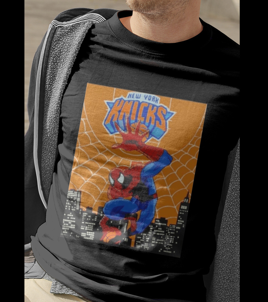 New York Knicks Spider Man Basketball T-Shirt