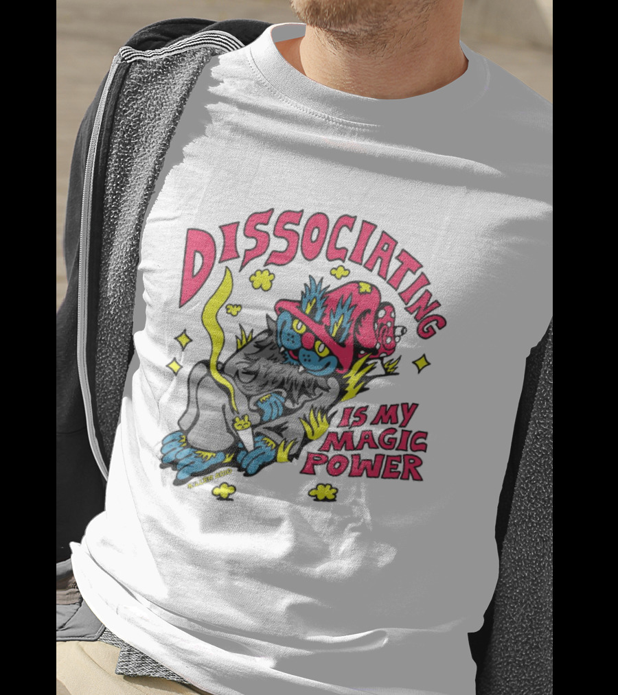 Dissociating Is My Magic Power Killer Acid Wizard Cat T-Shirt