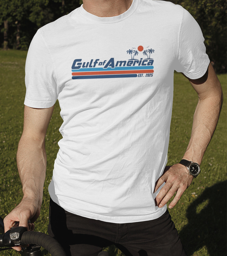 Gulf Of America Est 2025 Palm Trees Sunset Tropical T-Shirt