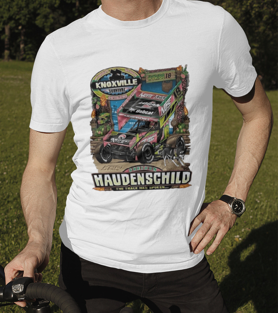 Sheldon Haudenschild Knoxville Survival Outrace Tribe 18 The Track Has Spoken NOS Energy Sprint Car Racing T-Shirt