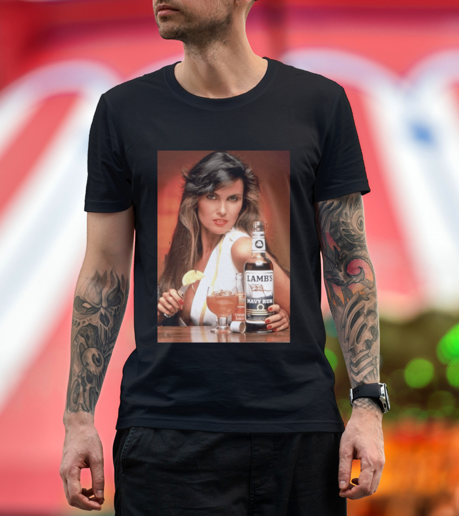 Lamb's Navy Rum Caroline Munro Orange Juice Cocktail Advertising T-Shirt