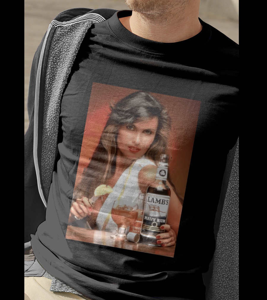 Lamb's Navy Rum Caroline Munro Orange Juice Cocktail Advertising T-Shirt