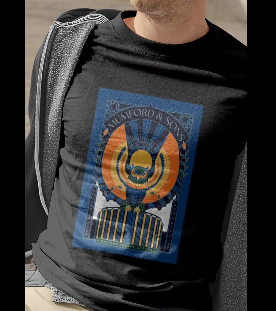 Mumford & Sons New York City August 12 2026 Madison Square Garden Owl T-Shirt