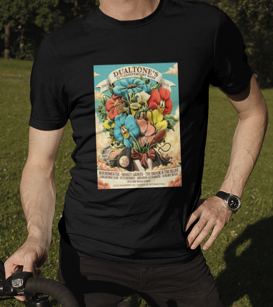Dualtone's 25th Anniversary Bash September 17, 2026 Nashville Featuring Shakey Graves And The Brook & The Bluff T-Shirt