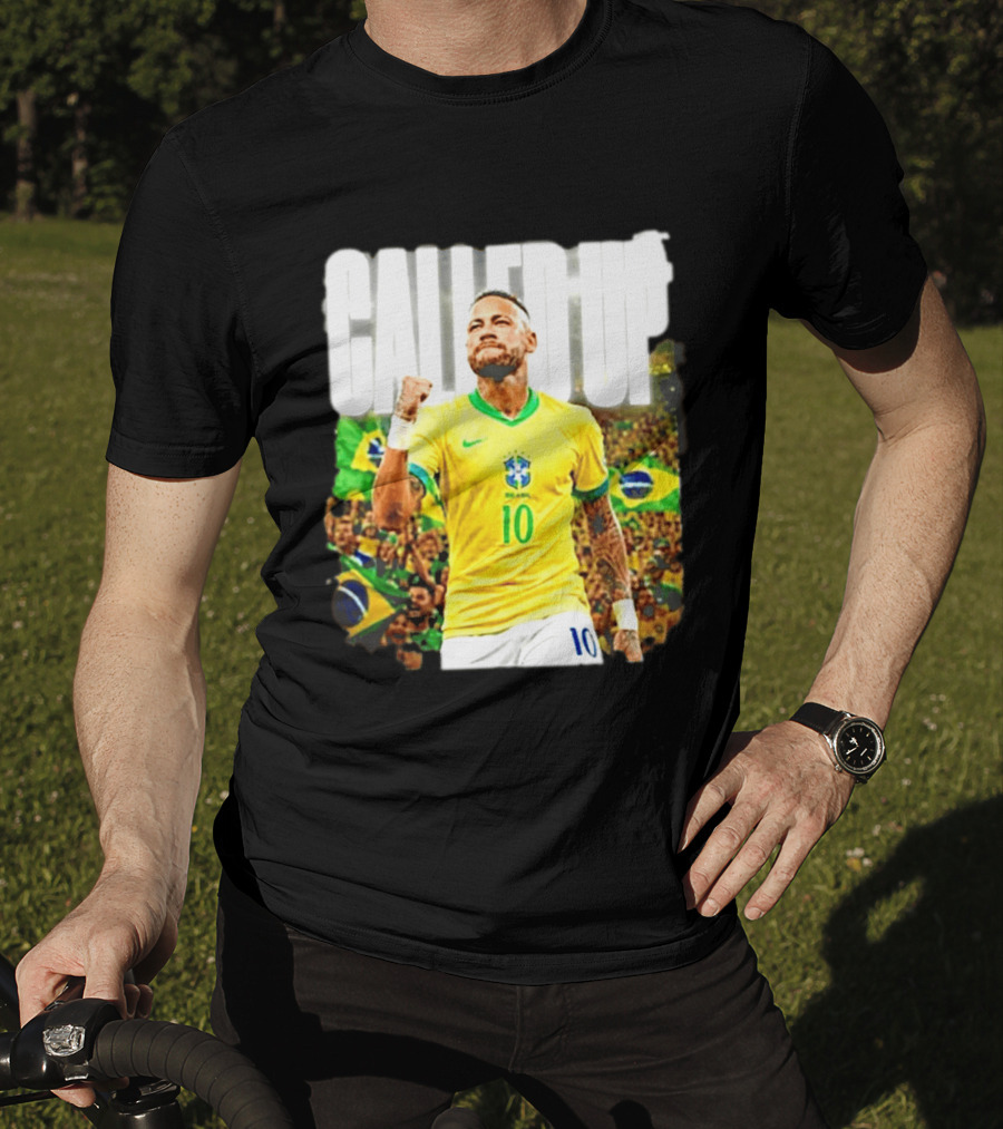 Neymar Brazil Called Up Football 10 Jersey Celebration T-Shirt