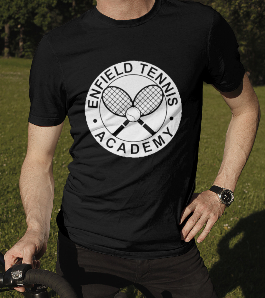 Enfield Tennis Academy Sports Club Circle Badge With Crossed Racquets T-Shirt
