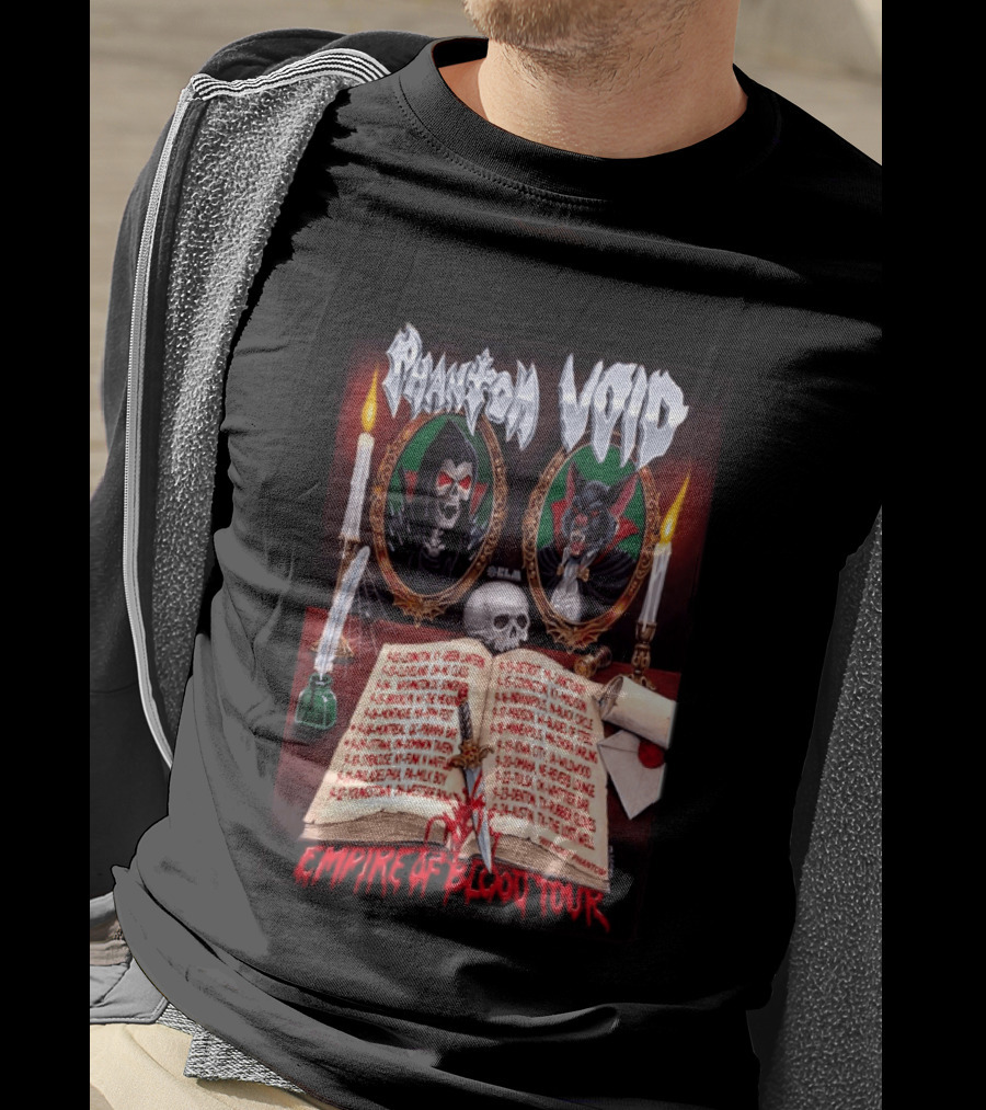 Phantom VOID 2026 Empire Of Blood Tour Dates And Locations Featuring Vampire Imagery And Candles T-Shirt