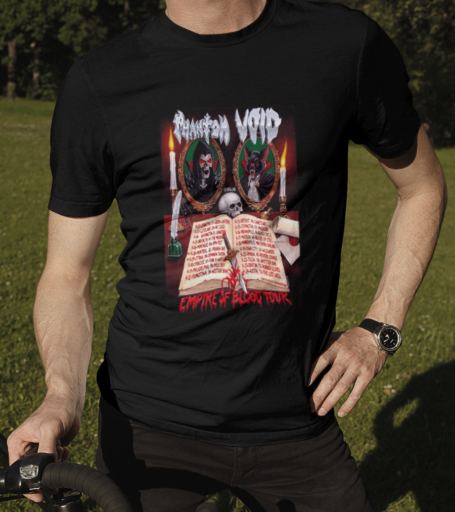 Phantom VOID 2026 Empire Of Blood Tour Dates And Locations Featuring Vampire Imagery And Candles T-Shirt