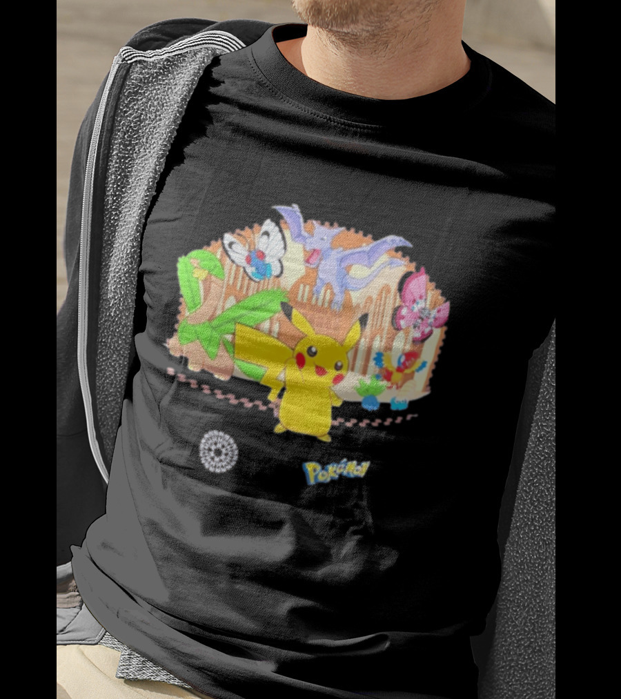 Pokecology Pikachu Aerodactyl Butterfree Vivillon Lileep Natural History Museum Collaboration T-Shirt