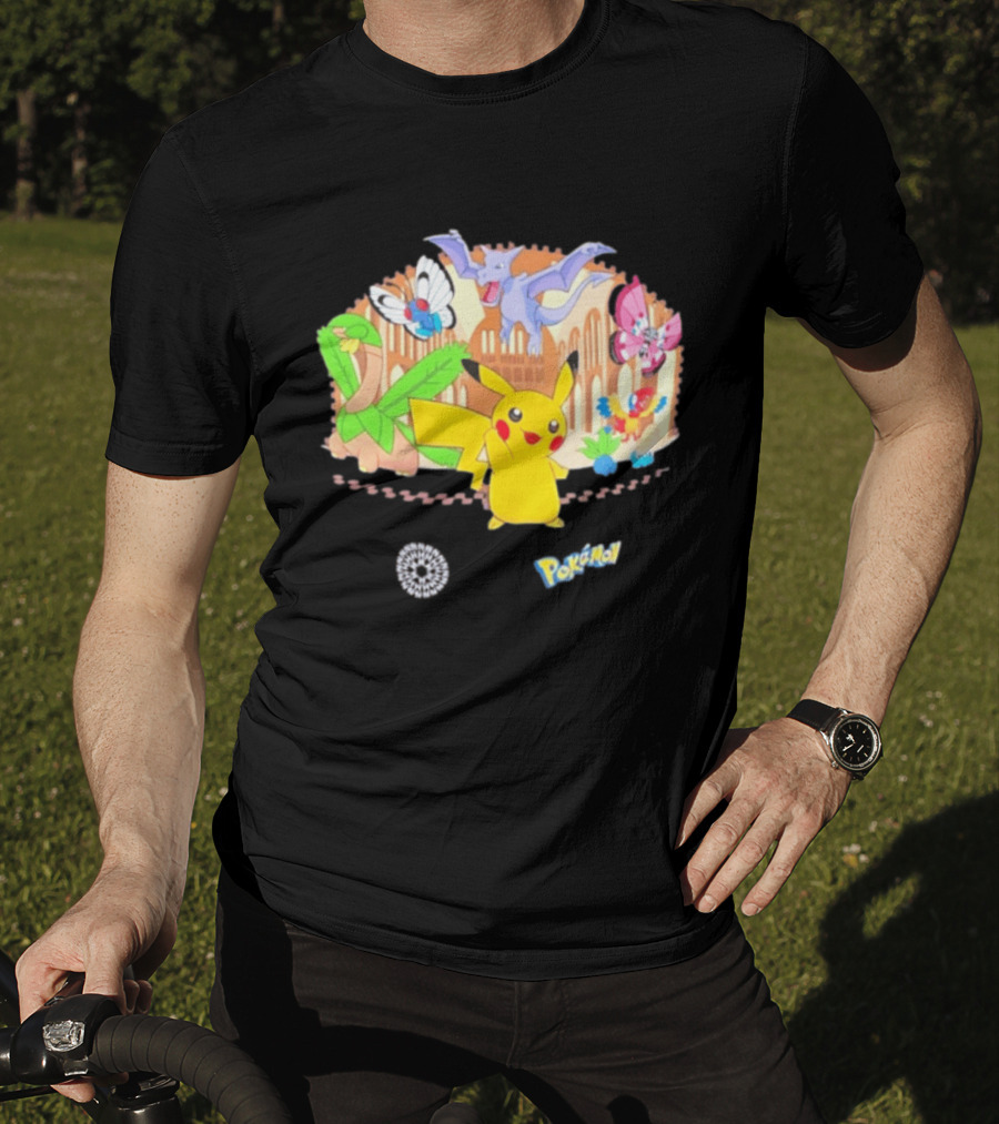 Pokecology Pikachu Aerodactyl Butterfree Vivillon Lileep Natural History Museum Collaboration T-Shirt