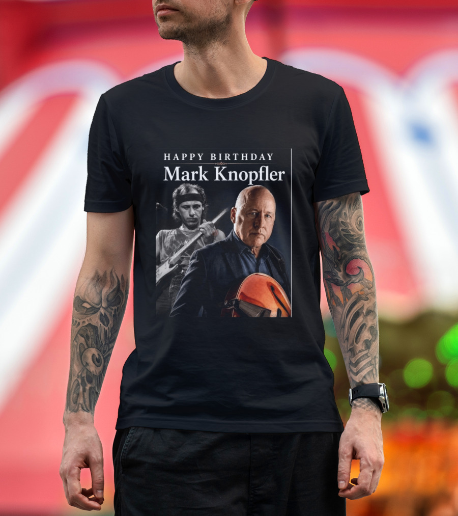 Mark Knopfler Birthday Celebration With Iconic Guitar T-Shirt