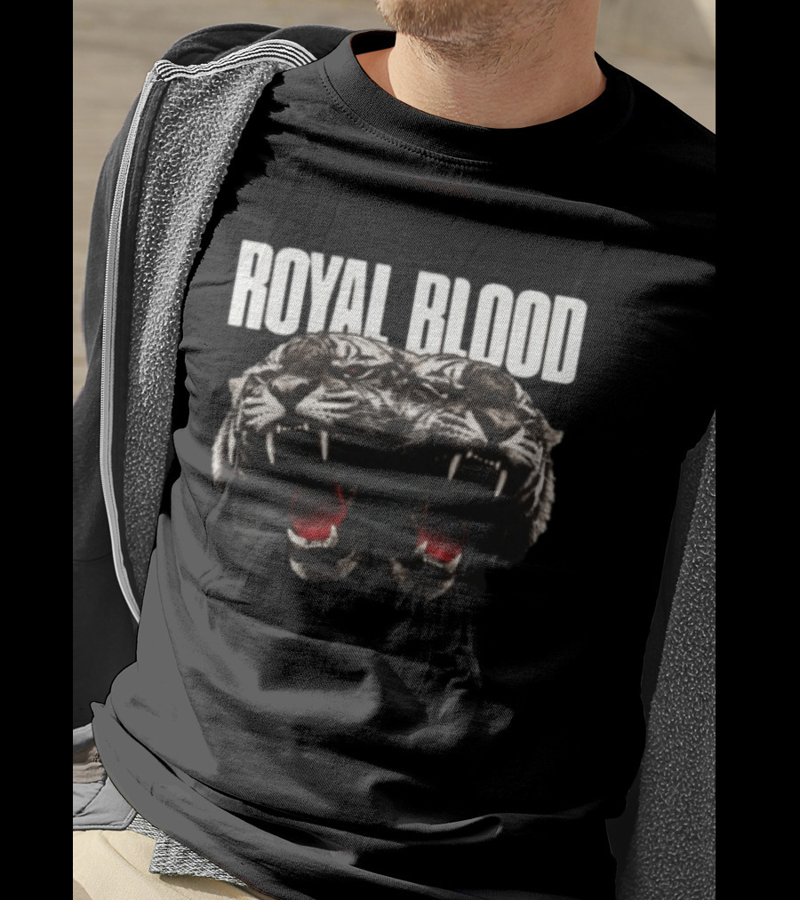 Royal Blood Dead Company Coloured Tiger Faded Black T-Shirt
