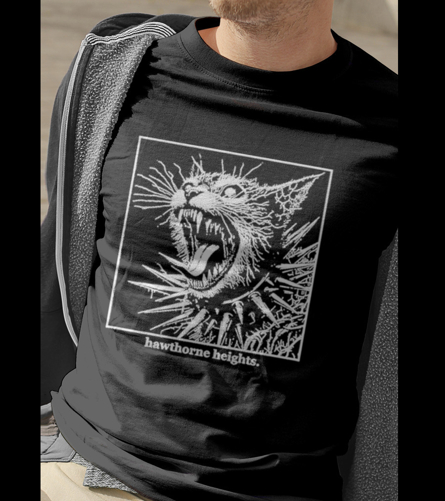 Hawthorne Heights Spiked Collar Cat Punk T-Shirt