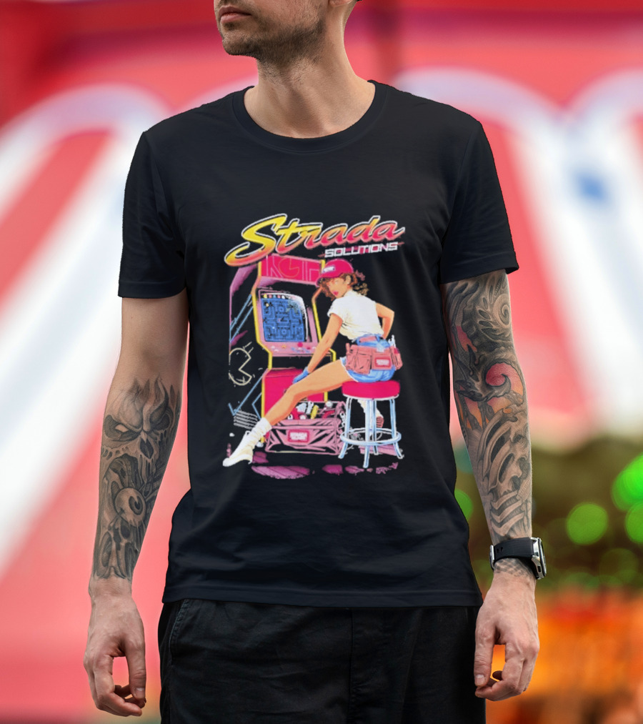 Strada Solutions Arcade Mechanic Retro Gaming T-Shirt