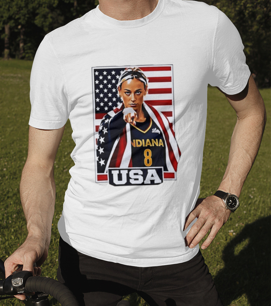 Lexie Hull Indiana Fever 8 USA WNBA Basketball Flag T-Shirt