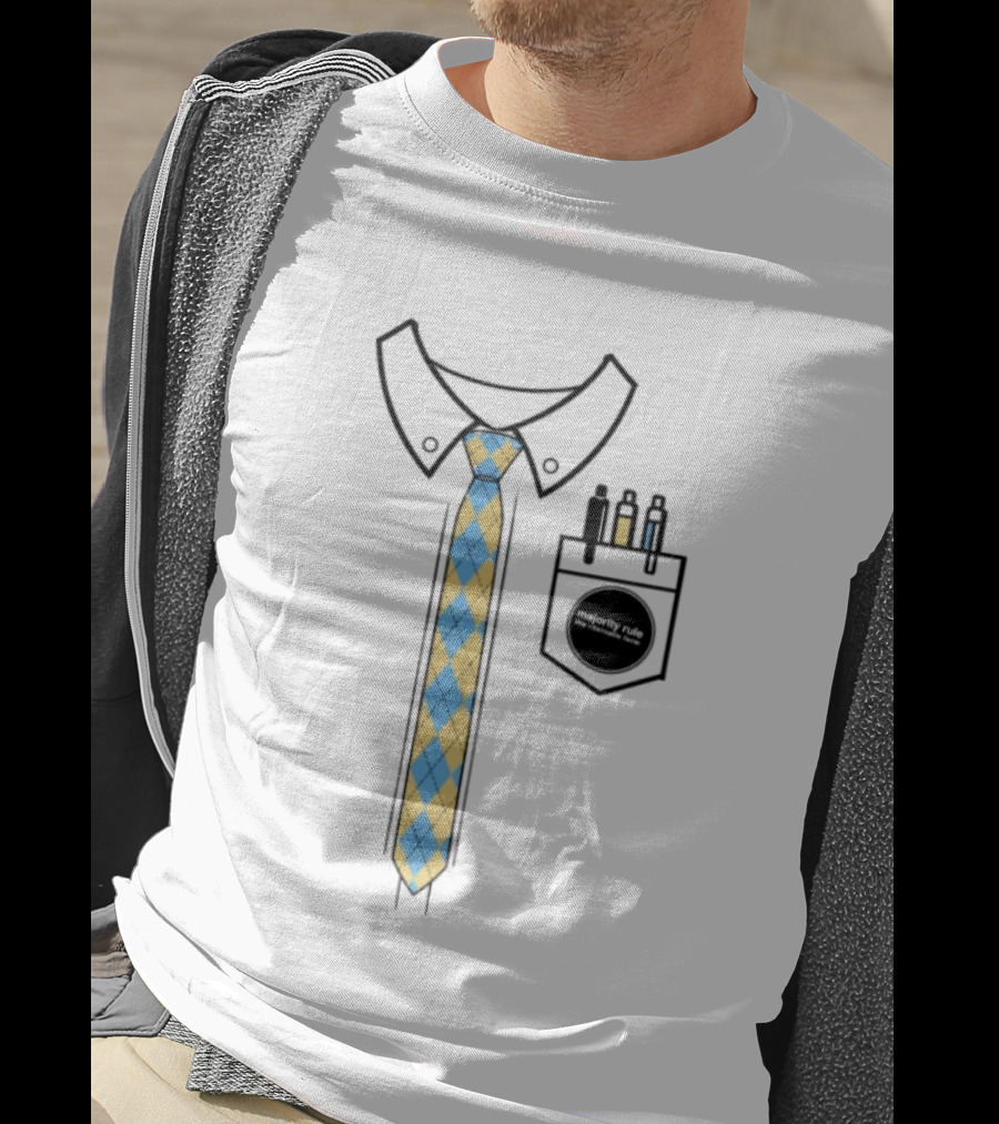 Native Estate Store Ritornello Form Tie Argyle Collar Pocket T-Shirt