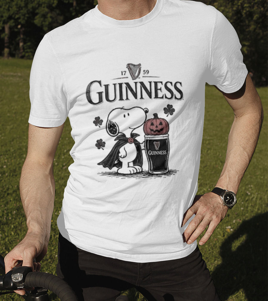 Guinness Snoopy Halloween Vampire Dark Brew Pumpkin T-Shirt