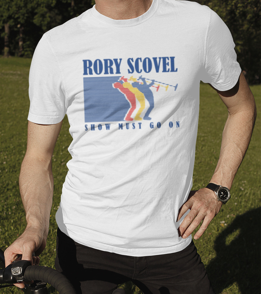 Rory Scovel Show Must Go On Colorful Trumpet Players T-Shirt