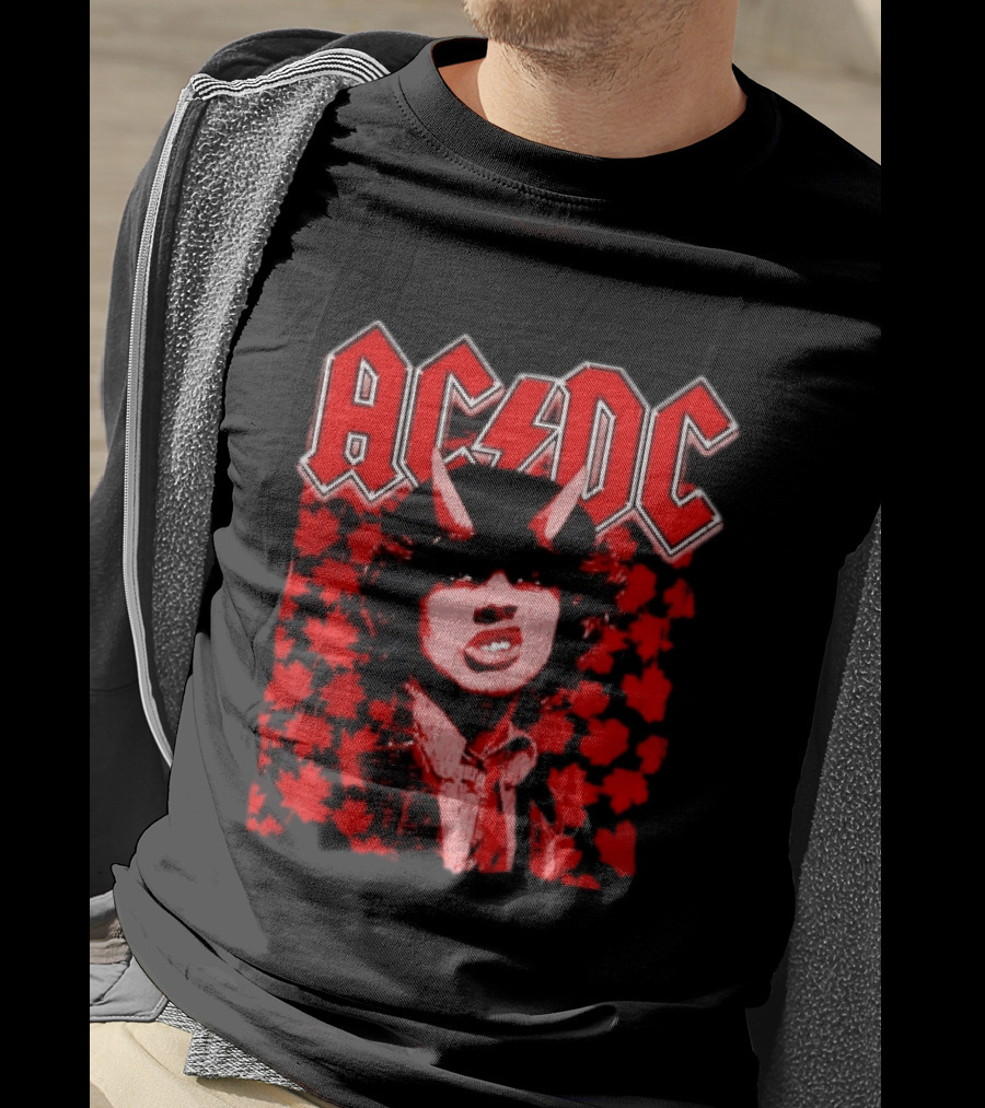 AC DC Pwr Up Canada 2026 Tour Rock Band Maple Leaf T-Shirt