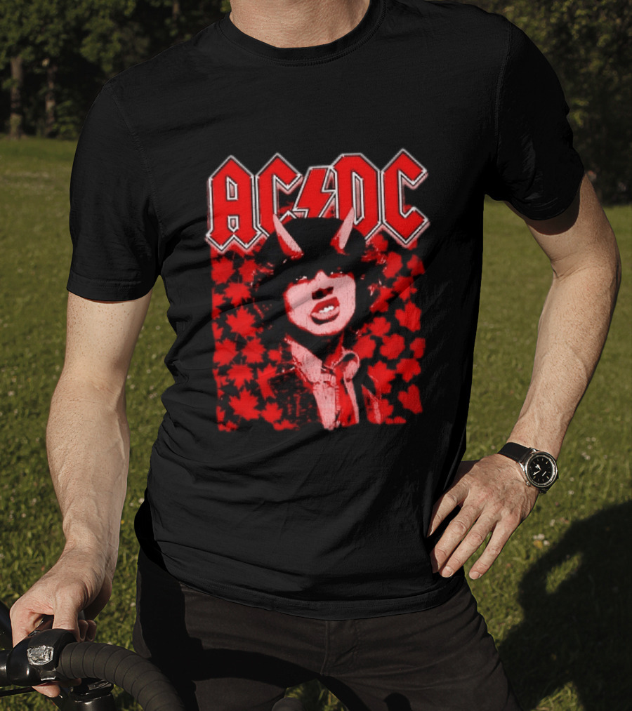 AC DC Pwr Up Canada 2026 Tour Rock Band Maple Leaf T-Shirt