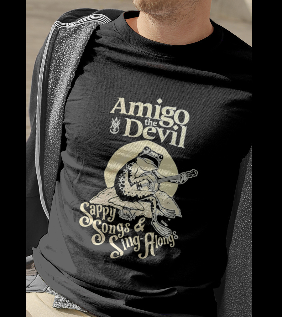 Amigo The Devil Sappy Songs And Sing Alongs Frog Playing Banjo T-Shirt