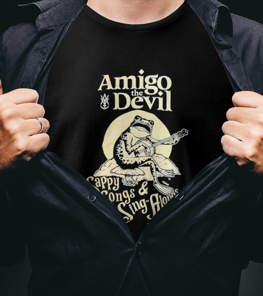Amigo The Devil Sappy Songs And Sing Alongs Frog Playing Banjo T-Shirt