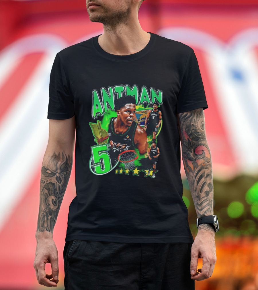 ANITMAN 5 Anthony Edwards Minnesota Timberwolves Welcome To Minnesota T-Shirt