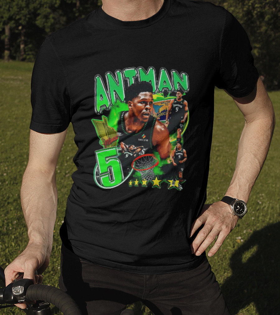 ANITMAN 5 Anthony Edwards Minnesota Timberwolves Welcome To Minnesota T-Shirt