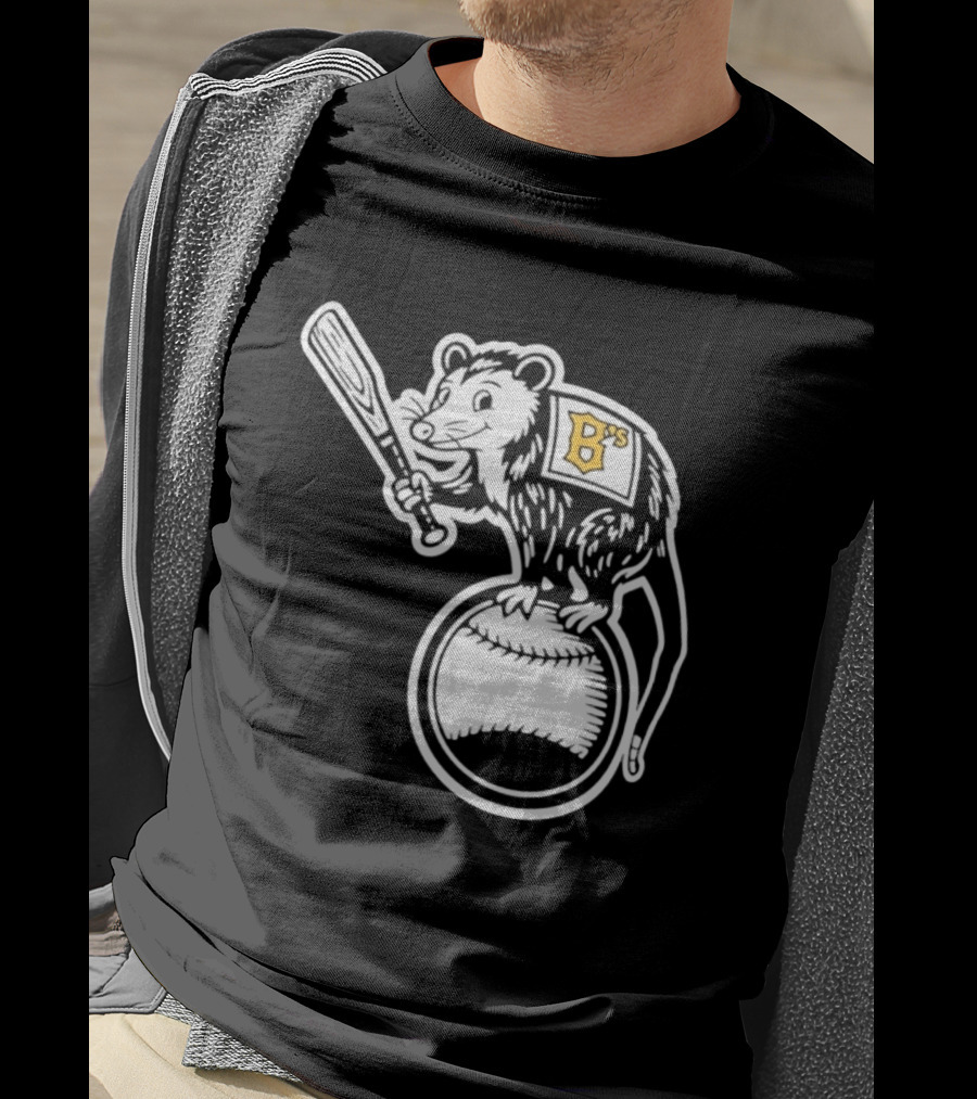 B's Baseball Opossum Batting On Ball T-Shirt