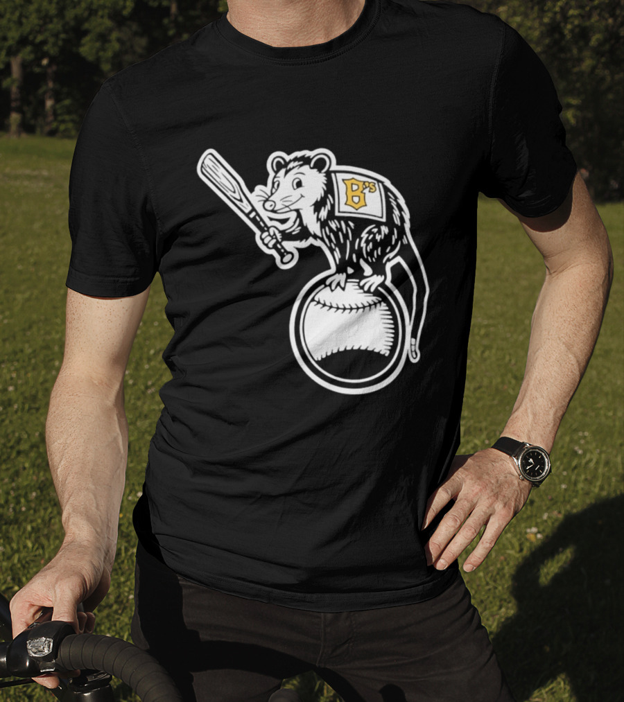 B's Baseball Opossum Batting On Ball T-Shirt
