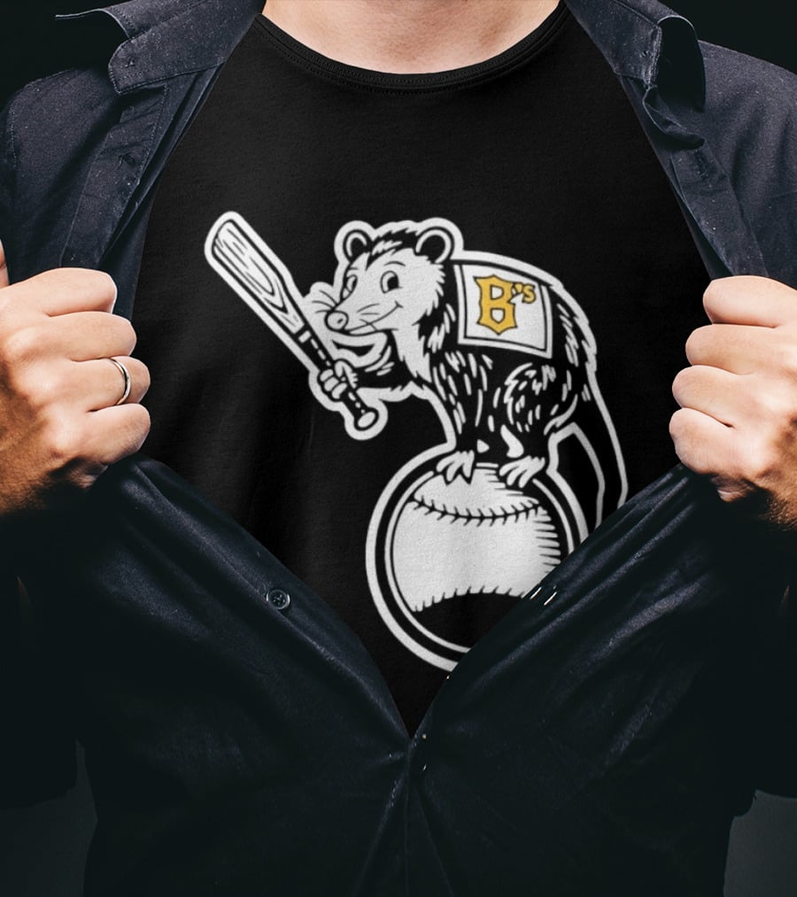 B's Baseball Opossum Batting On Ball T-Shirt