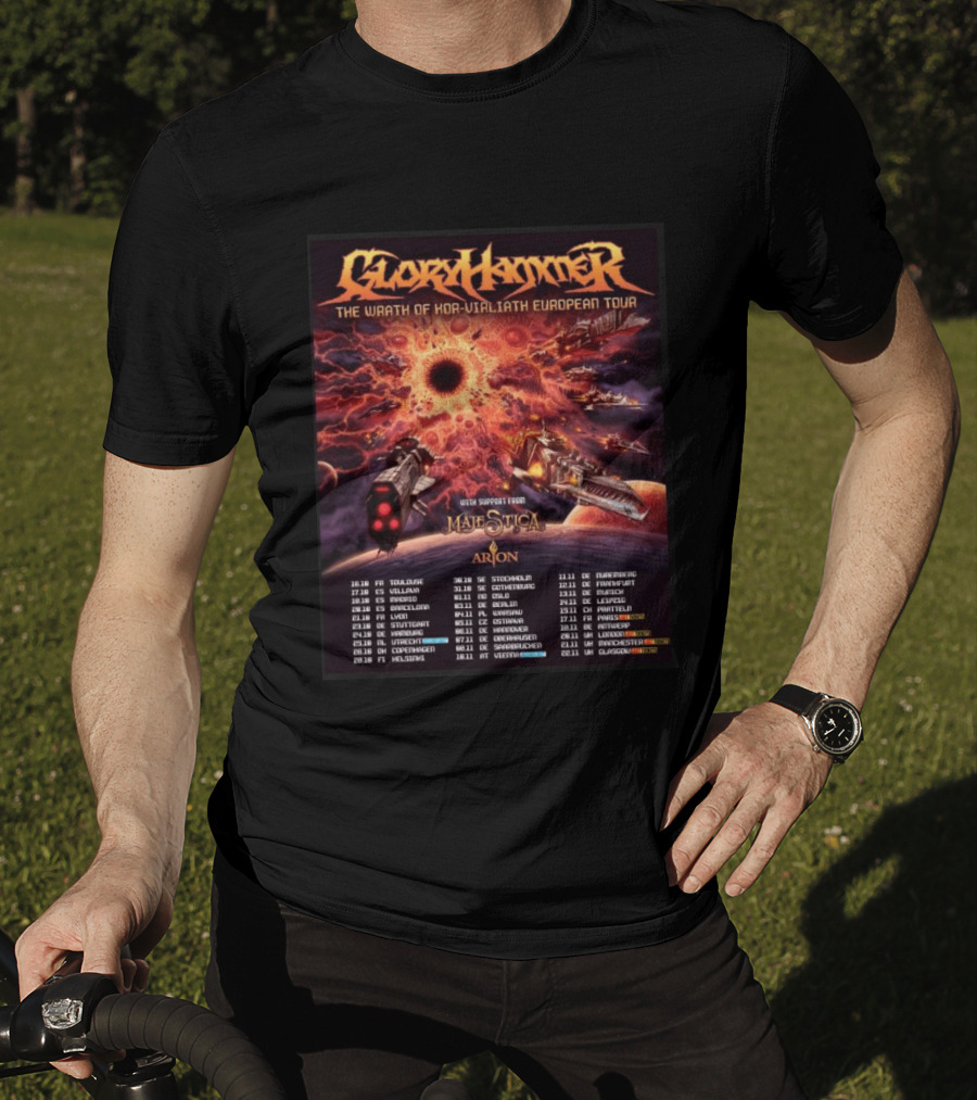 Gloryhammer The Wrath Of Kor Virliath European Tour Dates With Support From Majestica Arion T-Shirt