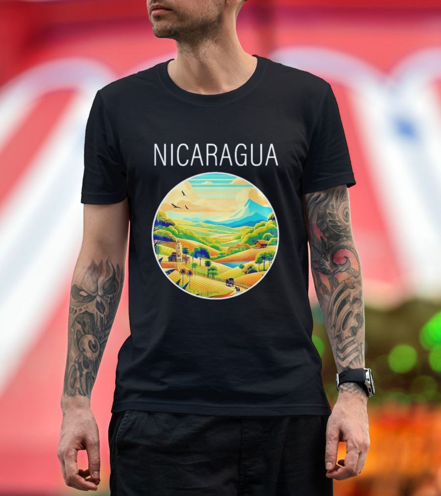 Nicaragua Scenic Landscape Central America Vibrant Mountain View T-Shirt