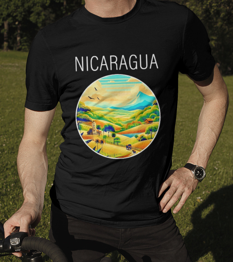 Nicaragua Scenic Landscape Central America Vibrant Mountain View T-Shirt
