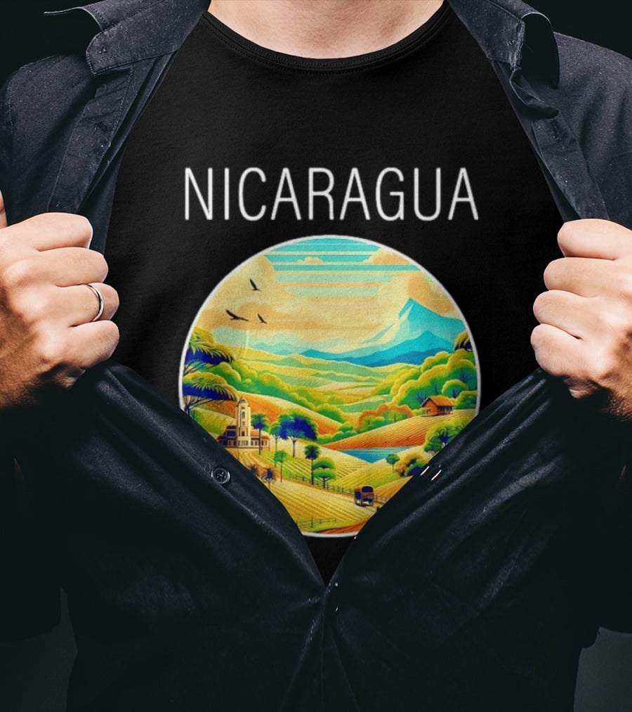 Nicaragua Scenic Landscape Central America Vibrant Mountain View T-Shirt