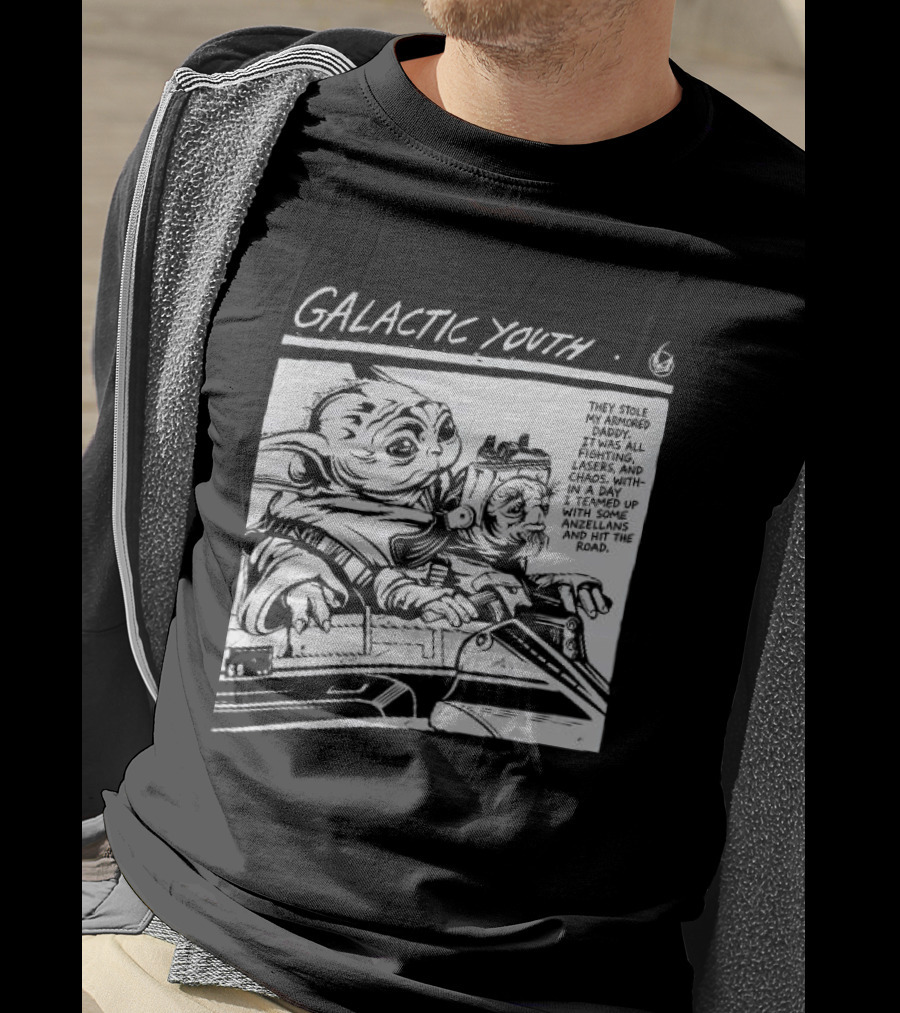 Grogu And Babu Frik Star Wars Galactic Youth They Stole My Armored Daddy T-Shirt