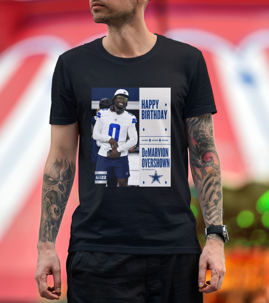 Happy Birthday DeMarvion Overshown 26 Years Old Dallas Cowboys Linebacker Celebration T-Shirt