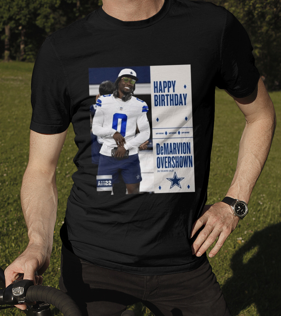 Happy Birthday DeMarvion Overshown 26 Years Old Dallas Cowboys Linebacker Celebration T-Shirt