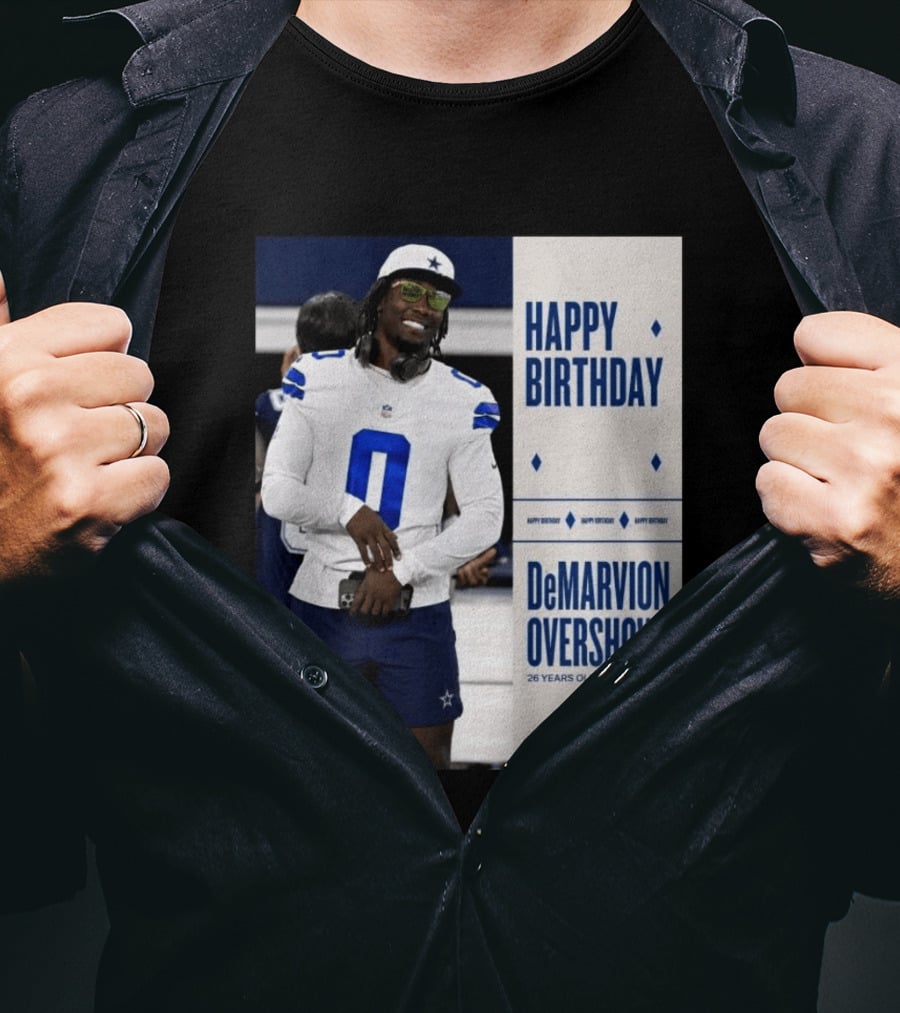 Happy Birthday DeMarvion Overshown 26 Years Old Dallas Cowboys Linebacker Celebration T-Shirt