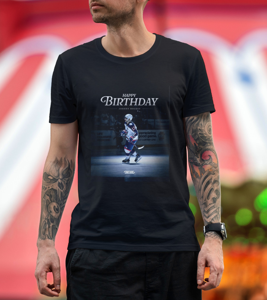 Happy Birthday Johnny Hockey NHL Player Spotlight Ice Rink Celebration T-Shirt