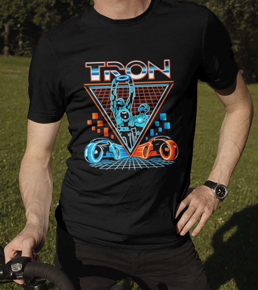 Tron Light Cycle Grid Sci Fi 80s Movie Characters And Iconic Vehicles T-Shirt