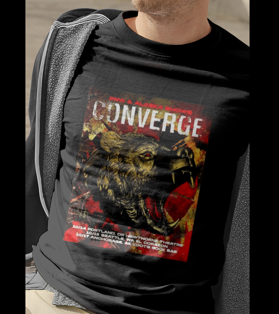 PNW Alaska Shows Converge Bear October Portland Seattle Anchorage Tour Dates T-Shirt