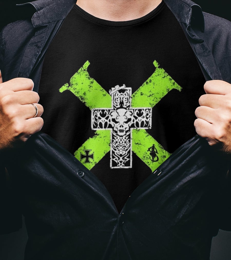 D Generation X Distressed Skull Cross DX WWE Wrestling T-Shirt