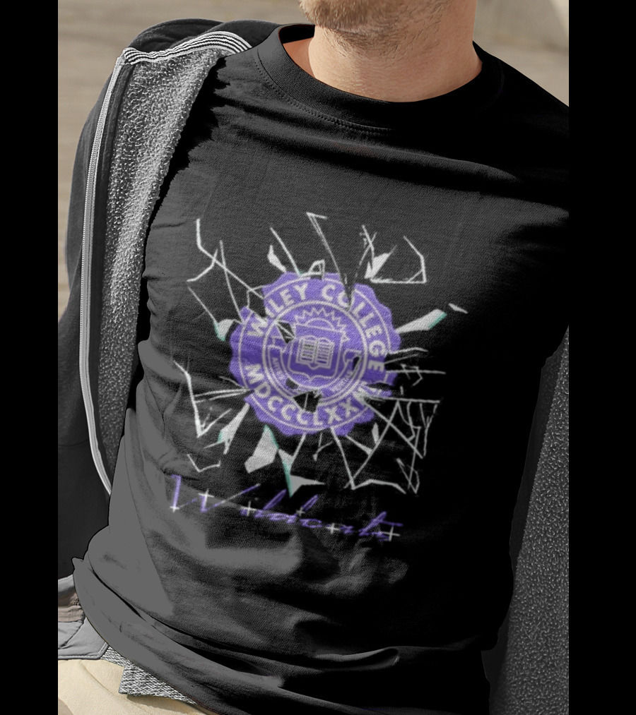 Wiley College Wildcats Seal Shattered Glass MDCCCXLII T-Shirt