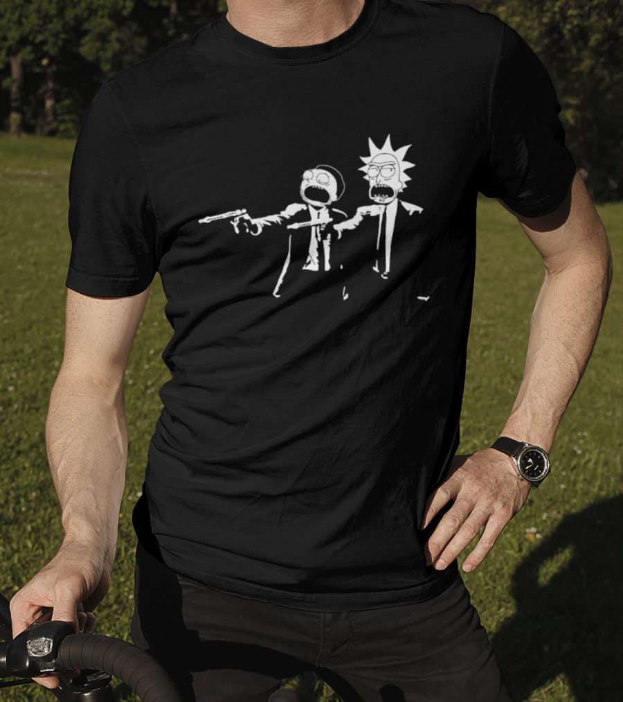 Rick And Morty Pulp Fiction Crossover Adult Swim T-Shirt