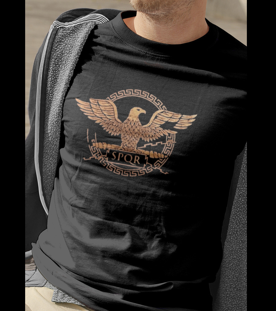 Ancient Rome SPQR Eagle Emblem Distressed T-Shirt