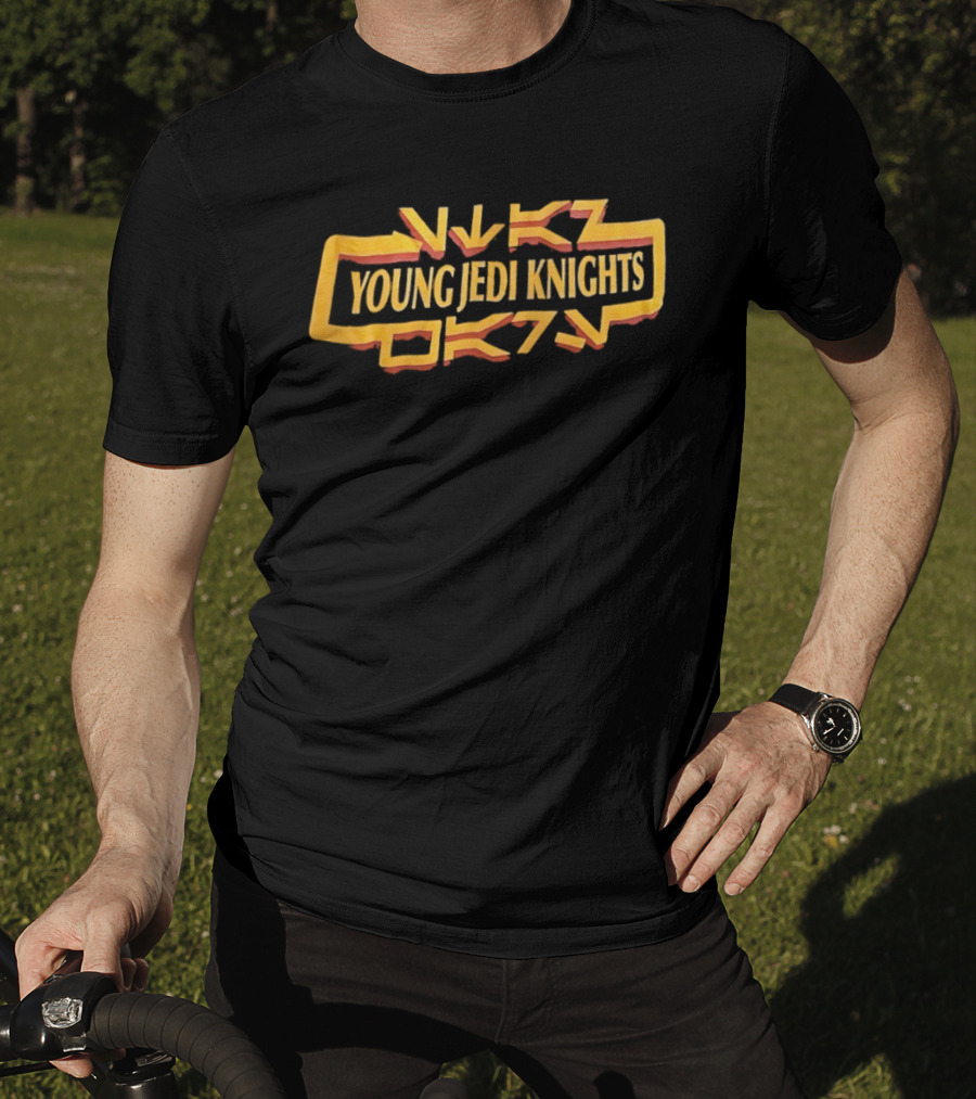 Young Jedi Knights Star Wars Sci Fi Text Art Yellow T-Shirt